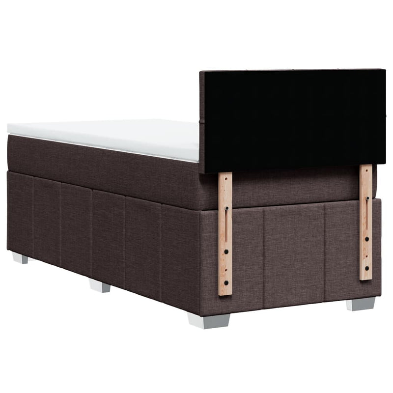 vidaXL sötétbarna szövet rugós ágy matraccal 80 x 200 cm