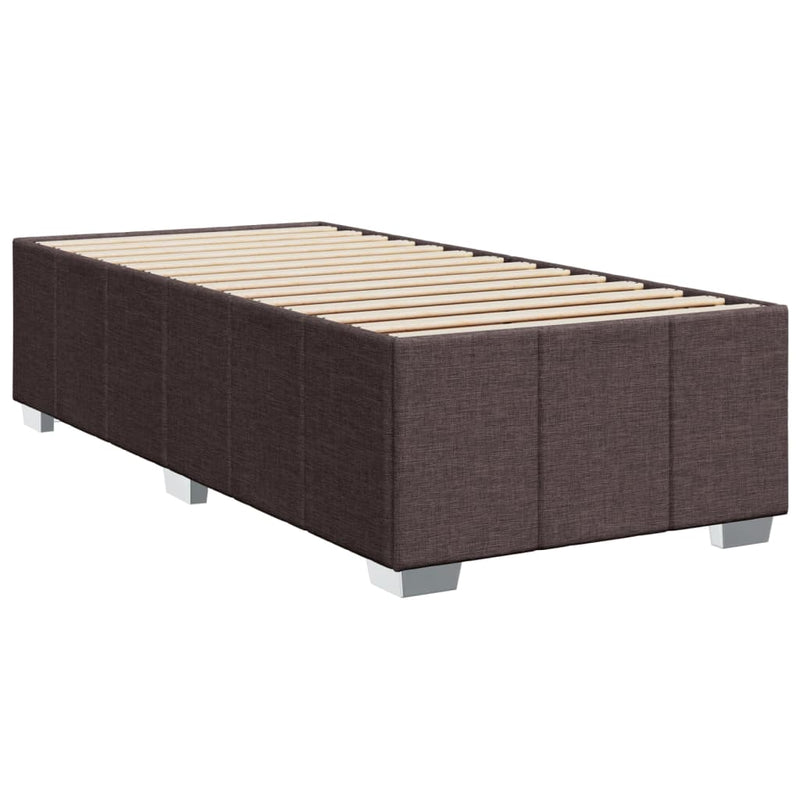 vidaXL sötétbarna szövet rugós ágy matraccal 80 x 200 cm