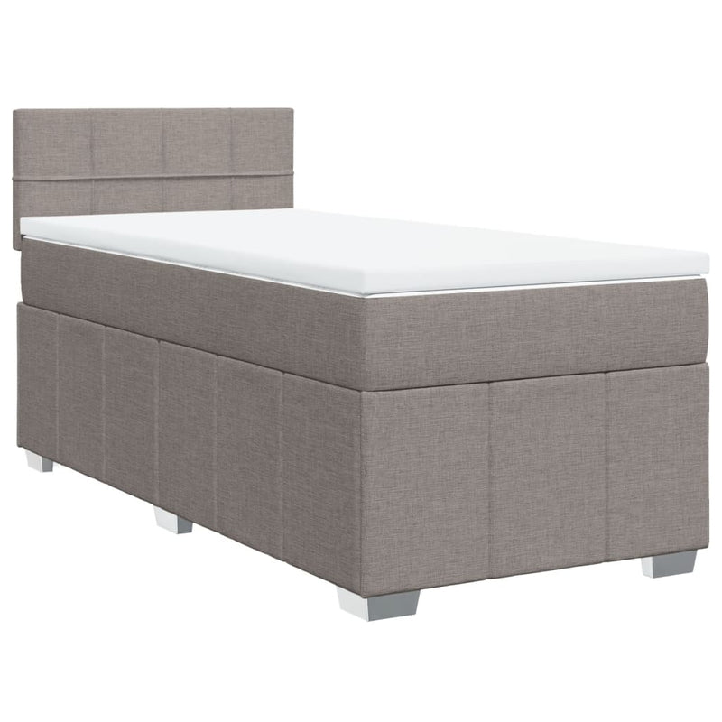 vidaXL tópszínű szövet rugós ágy matraccal 80 x 200 cm
