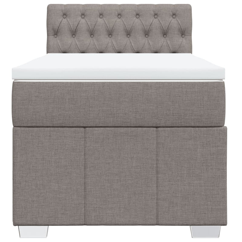 vidaXL tópszínű szövet rugós ágy matraccal 80 x 200 cm
