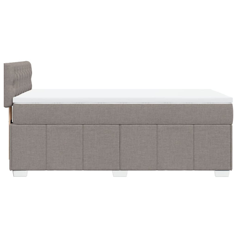 vidaXL tópszínű szövet rugós ágy matraccal 80 x 200 cm
