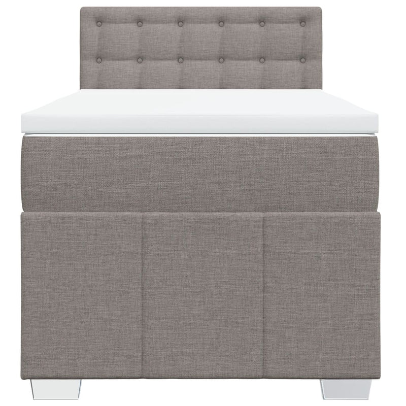 vidaXL tópszínű szövet rugós ágy matraccal 80 x 200 cm