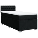 vidaXL fekete szövet rugós ágy matraccal 90x190 cm