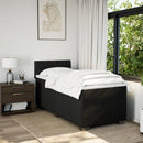 vidaXL fekete szövet rugós ágy matraccal 90x200 cm