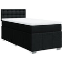 vidaXL fekete szövet rugós ágy matraccal 90x200 cm
