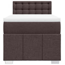 vidaXL sötétbarna szövet rugós ágy matraccal 90 x 200 cm