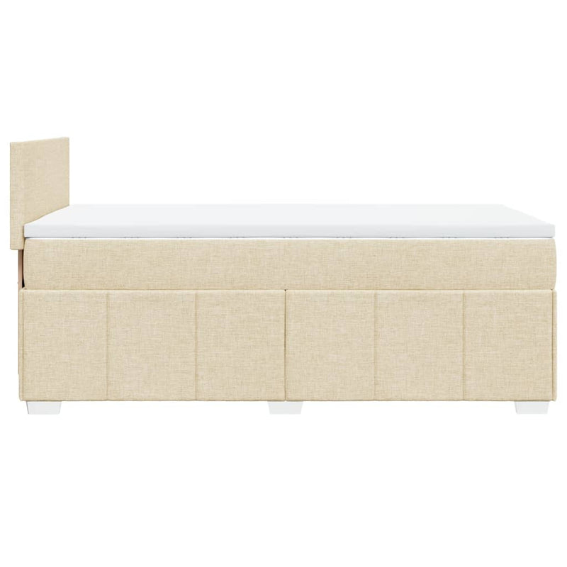 vidaXL krémszínű szövet rugós ágy matraccal 100 x 200 cm