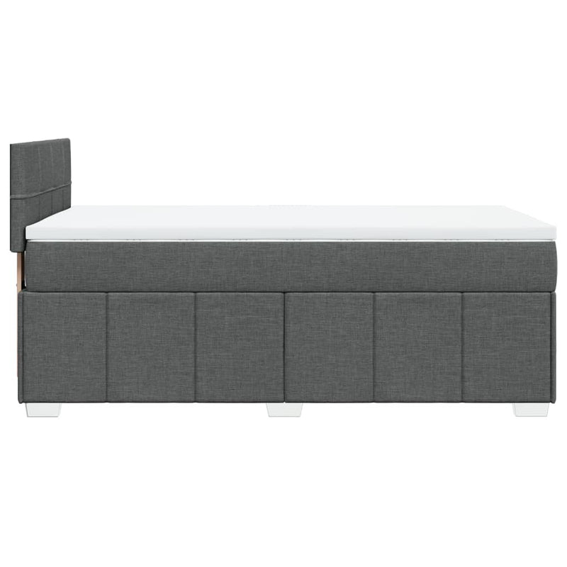 vidaXL sötétszürke szövet rugós ágy matraccal 100 x 200 cm