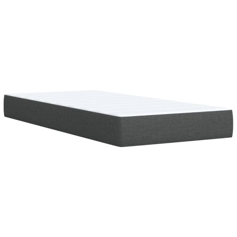vidaXL sötétszürke szövet rugós ágy matraccal 100 x 200 cm