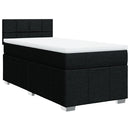 vidaXL fekete szövet rugós ágy matraccal 100 x 200 cm
