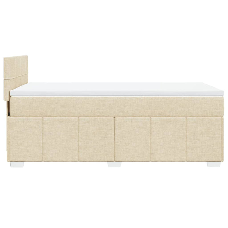 vidaXL krémszínű szövet rugós ágy matraccal 100 x 200 cm