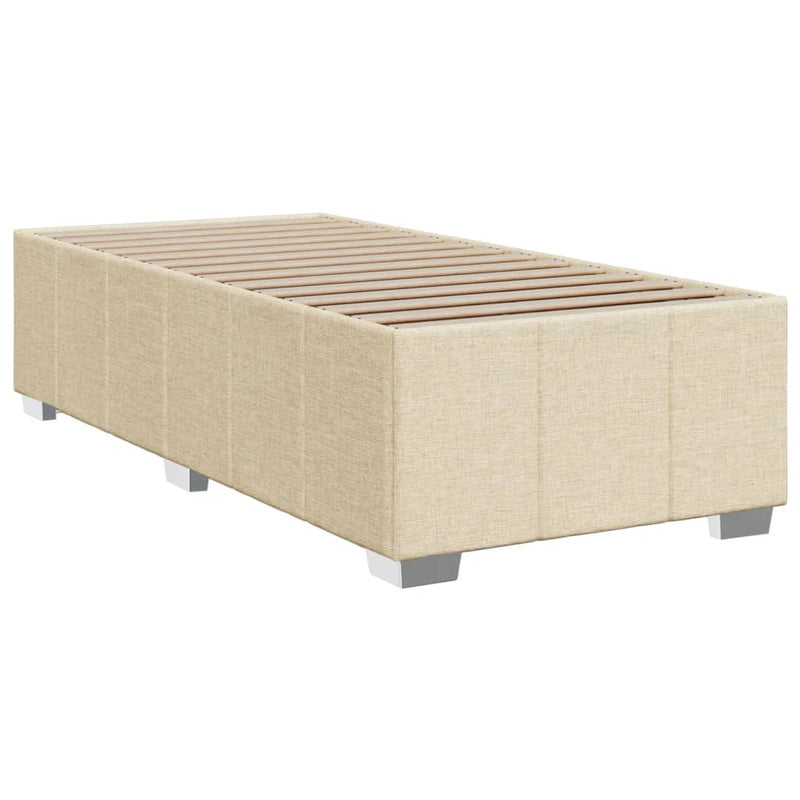 vidaXL krémszínű szövet rugós ágy matraccal 100 x 200 cm