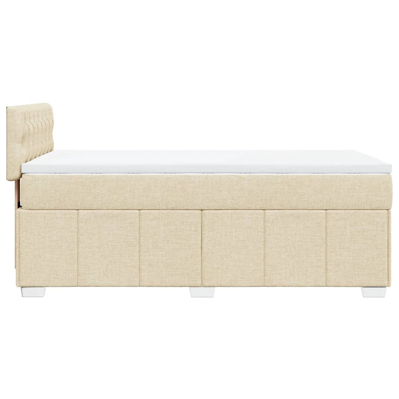 vidaXL krémszínű szövet rugós ágy matraccal 100 x 200 cm