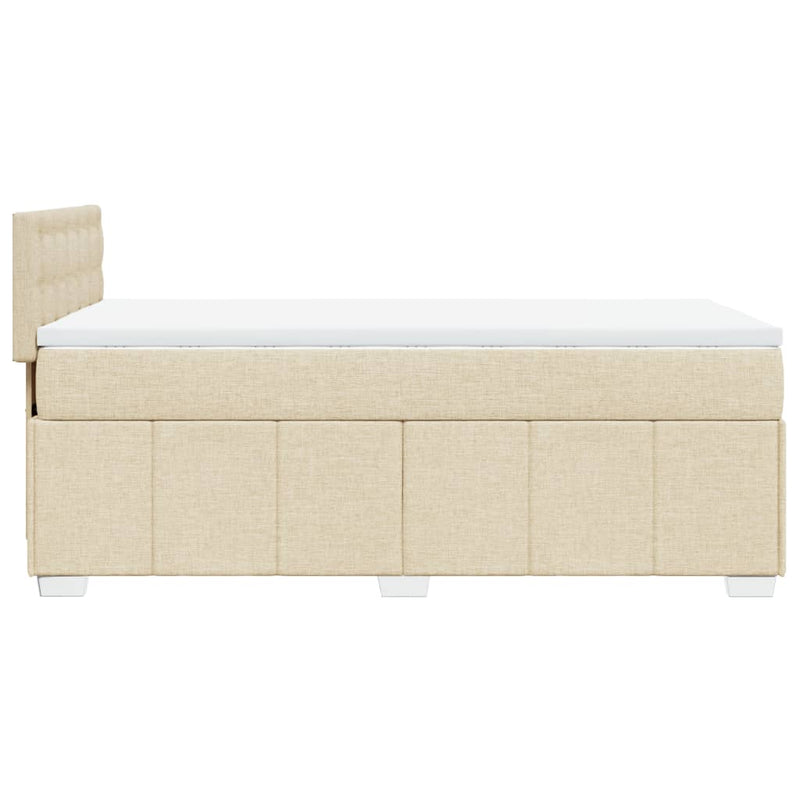 vidaXL krémszínű szövet rugós ágy matraccal 100 x 200 cm