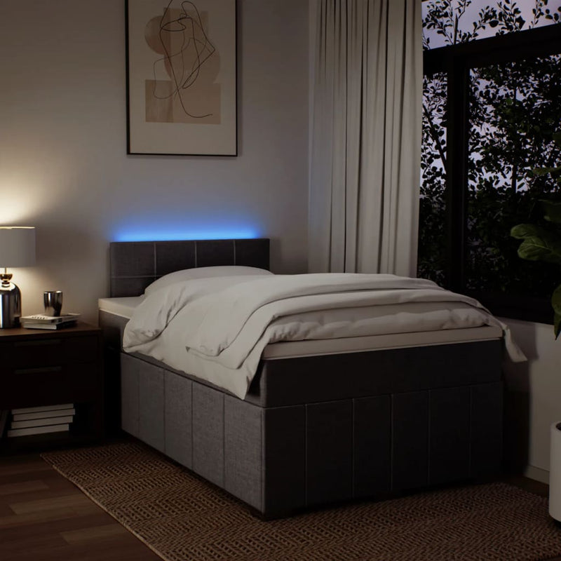 vidaXL tópszínű szövet rugós ágy matraccal 120 x 190 cm