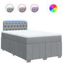 vidaXL világosszürke szövet rugós ágy matraccal 120 x 190 cm