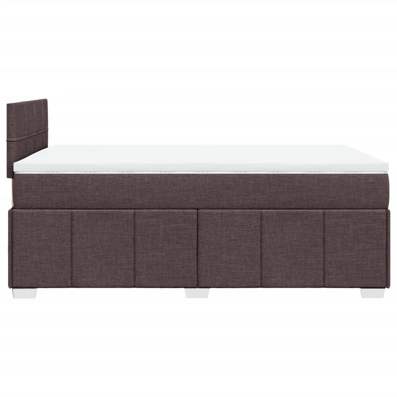 vidaXL sötétbarna szövet rugós ágy matraccal 120 x 200 cm