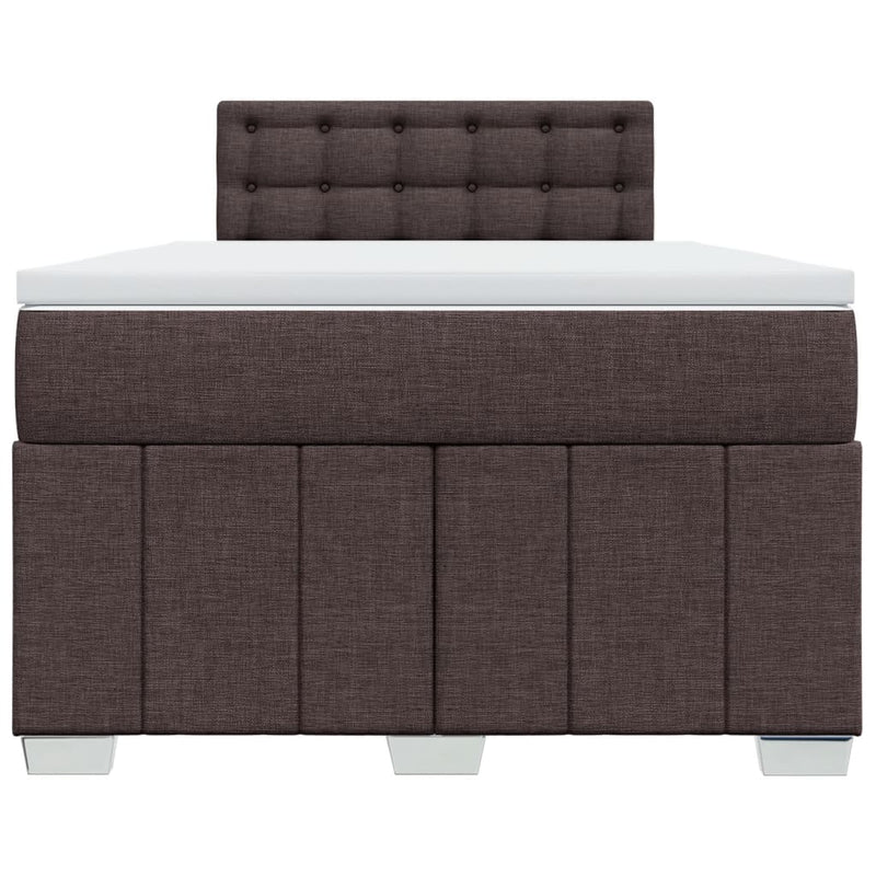 vidaXL sötétbarna szövet rugós ágy matraccal 120 x 200 cm