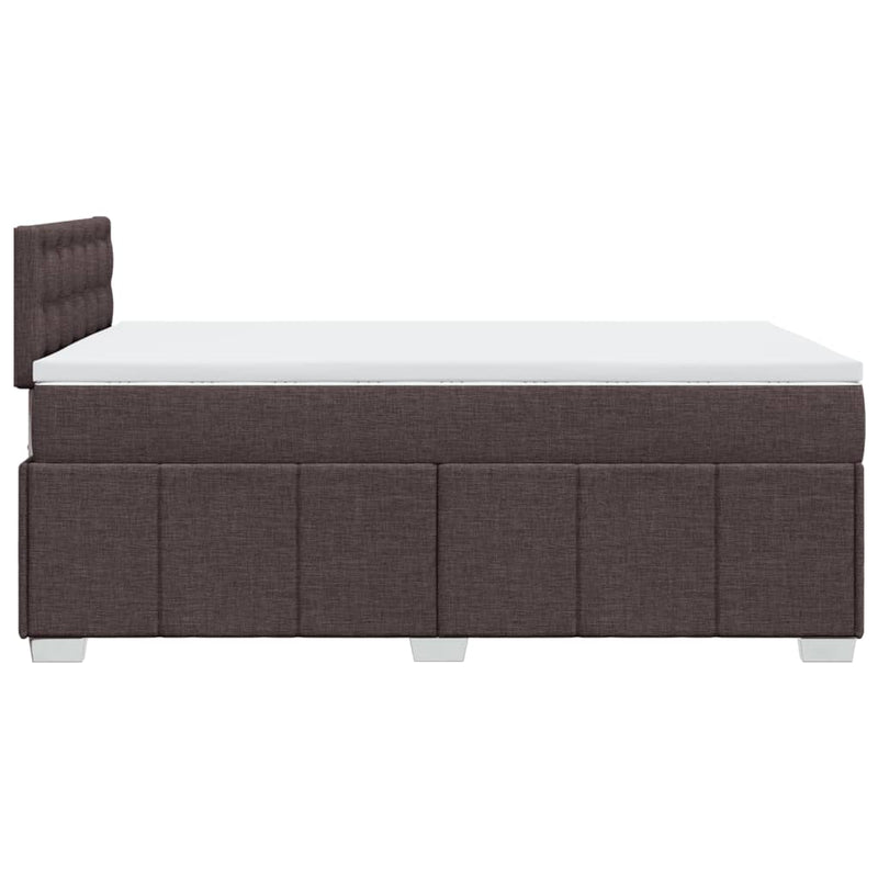 vidaXL sötétbarna szövet rugós ágy matraccal 120 x 200 cm