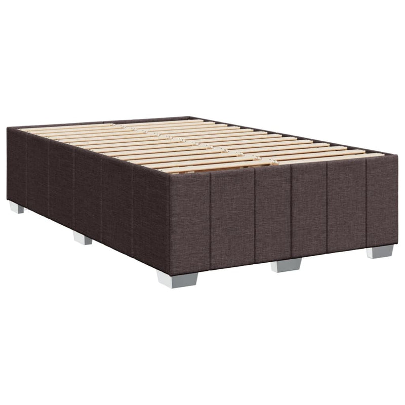 vidaXL sötétbarna szövet rugós ágy matraccal 120 x 200 cm