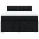 vidaXL fekete szövet rugós ágy matraccal 160x200 cm