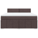 vidaXL sötétbarna szövet rugós ágy matraccal 180 x 200 cm