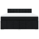 vidaXL fekete szövet rugós ágy matraccal 180 x 200 cm