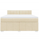 vidaXL krémszínű szövet rugós ágy matraccal 180 x 200 cm