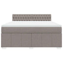 vidaXL tópszínű szövet rugós ágy matraccal 180 x 200 cm