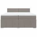 vidaXL tópszínű szövet rugós ágy matraccal 200 x 200 cm