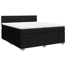 vidaXL fekete szövet rugós ágy matraccal 200 x 200 cm