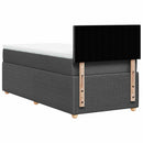 vidaXL sötétszürke szövet rugós ágy matraccal 80 x 200 cm
