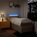 vidaXL krémszínű szövet rugós ágy matraccal 90 x 190 cm