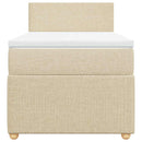 vidaXL krémszínű szövet rugós ágy matraccal 90 x 190 cm