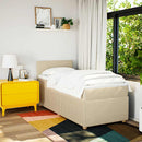 vidaXL krémszínű szövet rugós ágy matraccal 90 x 190 cm