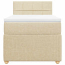 vidaXL krémszínű szövet rugós ágy matraccal 90 x 190 cm