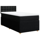 vidaXL fekete szövet rugós ágy matraccal 90x190 cm