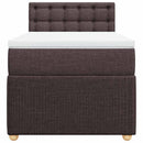 vidaXL sötétbarna szövet rugós ágy matraccal 90 x 190 cm