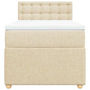 vidaXL krémszínű szövet rugós ágy matraccal 90 x 190 cm