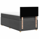 vidaXL sötétszürke szövet rugós ágy matraccal 90 x 200 cm