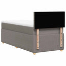 vidaXL tópszínű szövet rugós ágy matraccal 90 x 200 cm