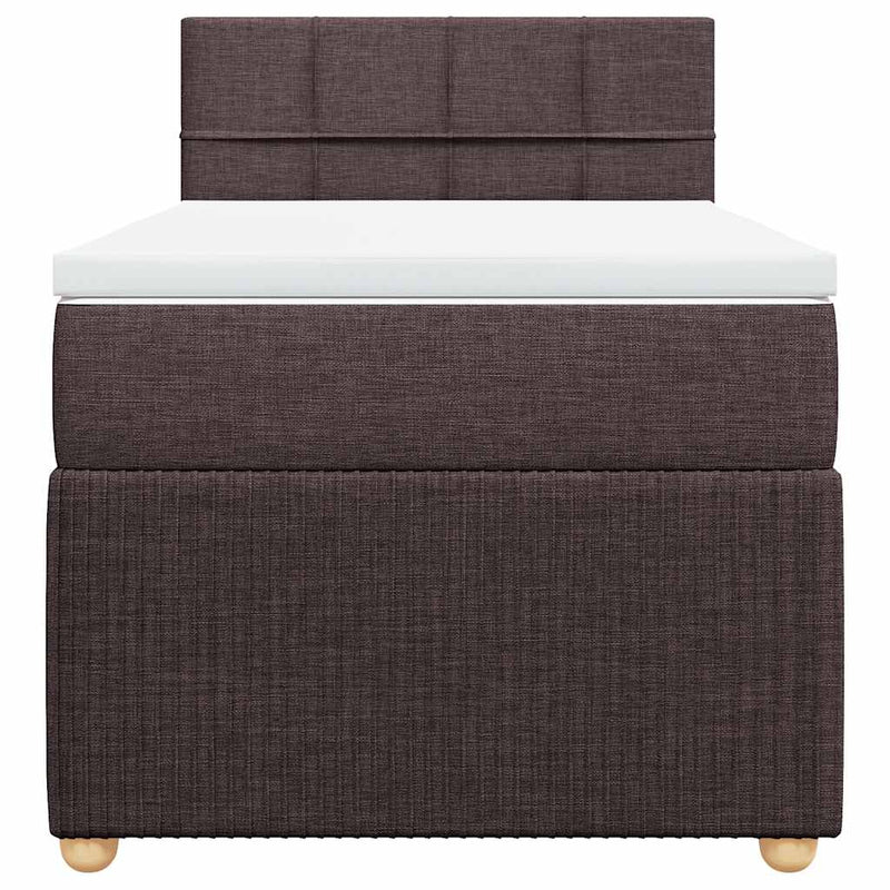 vidaXL sötétbarna szövet rugós ágy matraccal 100 x 200 cm