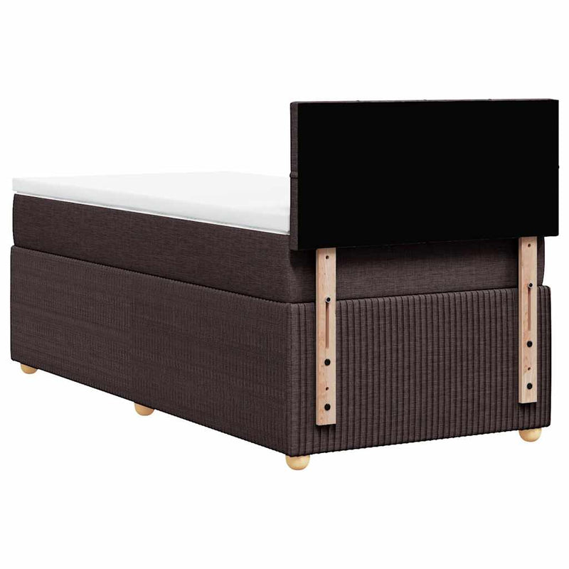 vidaXL sötétbarna szövet rugós ágy matraccal 100 x 200 cm