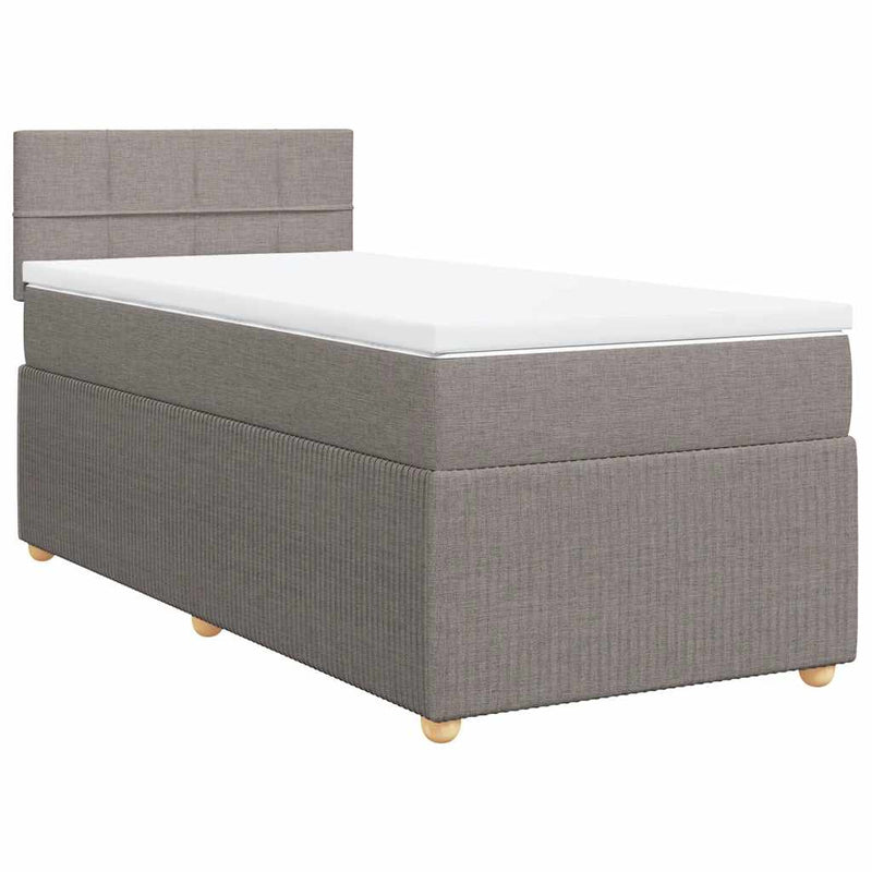 vidaXL tópszínű szövet rugós ágy matraccal 100 x 200 cm