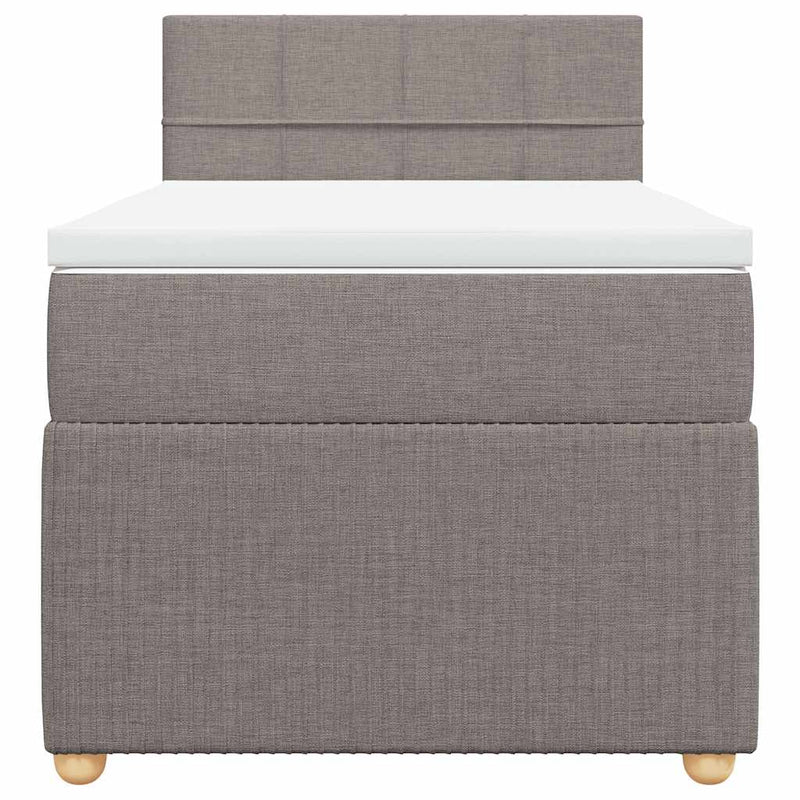 vidaXL tópszínű szövet rugós ágy matraccal 100 x 200 cm