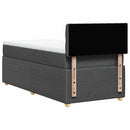 vidaXL sötétszürke szövet rugós ágy matraccal 100 x 200 cm