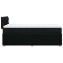 vidaXL fekete szövet rugós ágy matraccal 100 x 200 cm