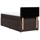 vidaXL sötétbarna szövet rugós ágy matraccal 100 x 200 cm