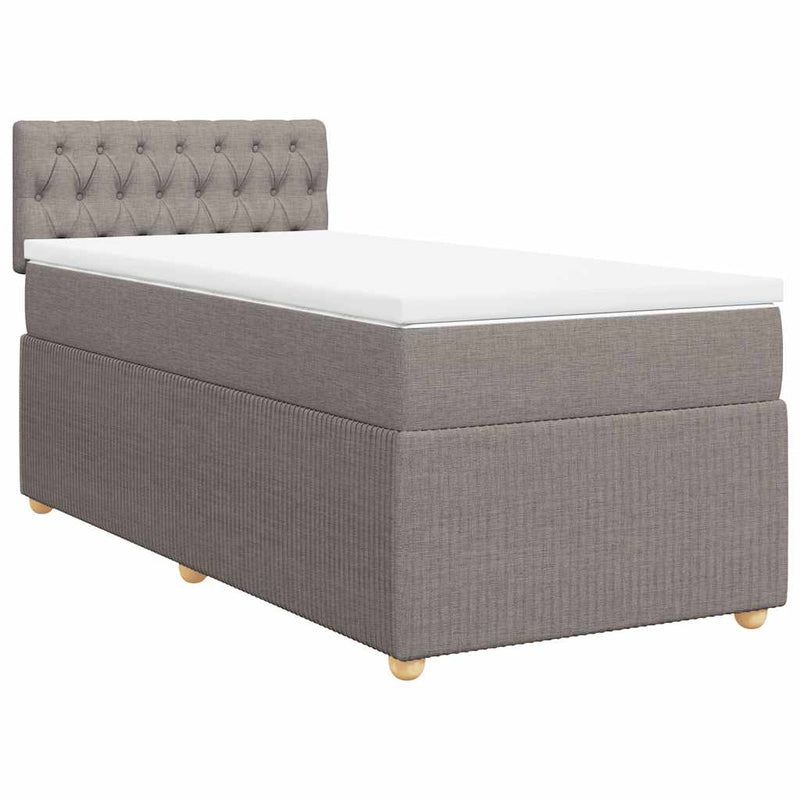 vidaXL tópszínű szövet rugós ágy matraccal 100 x 200 cm