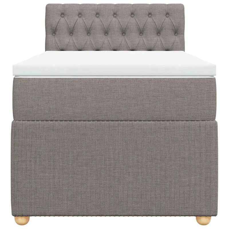 vidaXL tópszínű szövet rugós ágy matraccal 100 x 200 cm